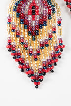 Beaded Kite Fringe Earrings