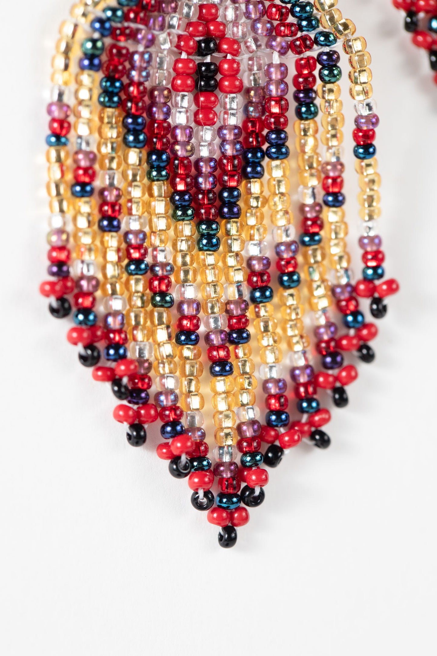 Beaded Kite Fringe Earrings