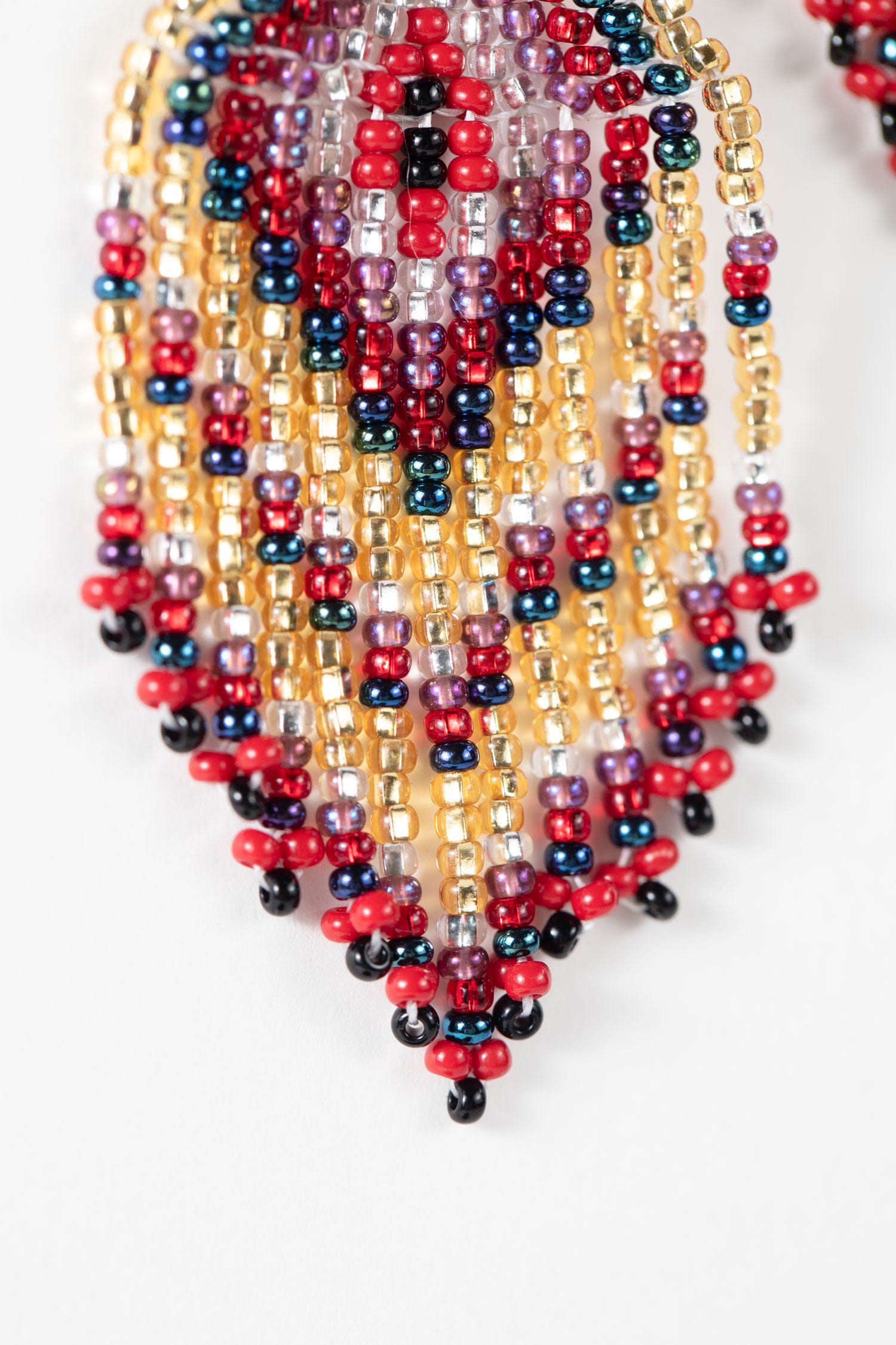 Beaded Kite Fringe Earrings