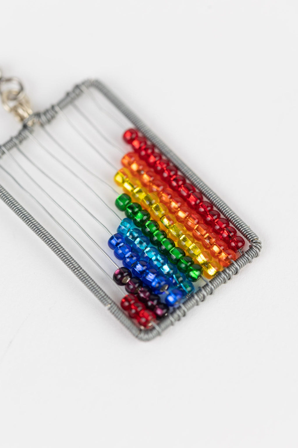 Beaded Rainbow Abacus Earrings
