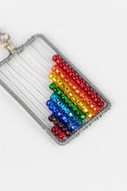 Beaded Rainbow Abacus Earrings