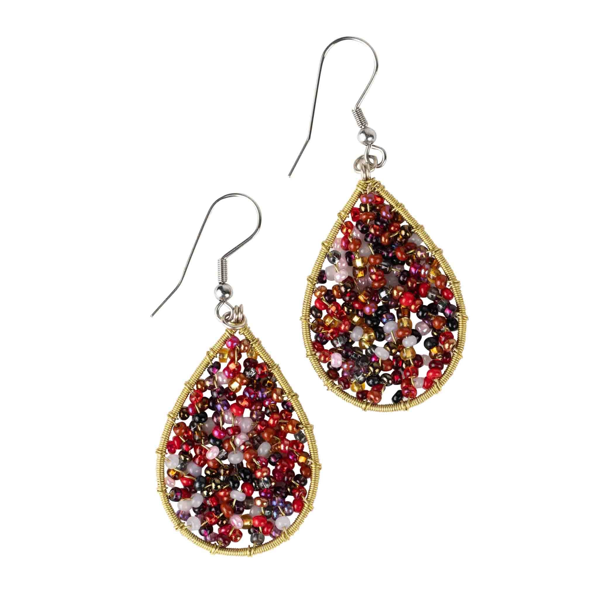 Ember Beaded Teardrop Earrings - Default Title (8821130)