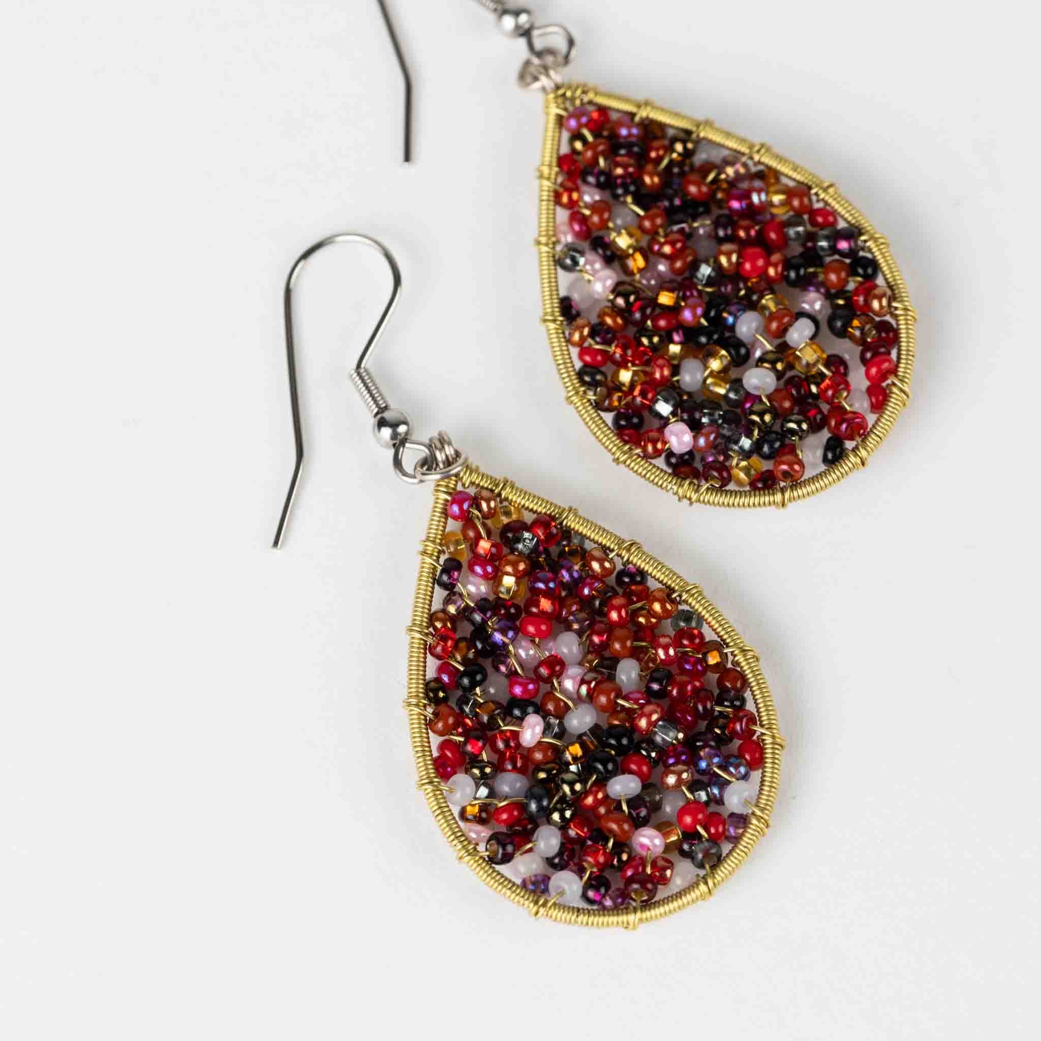 Ember Beaded Teardrop Earrings - Default Title (8821130)