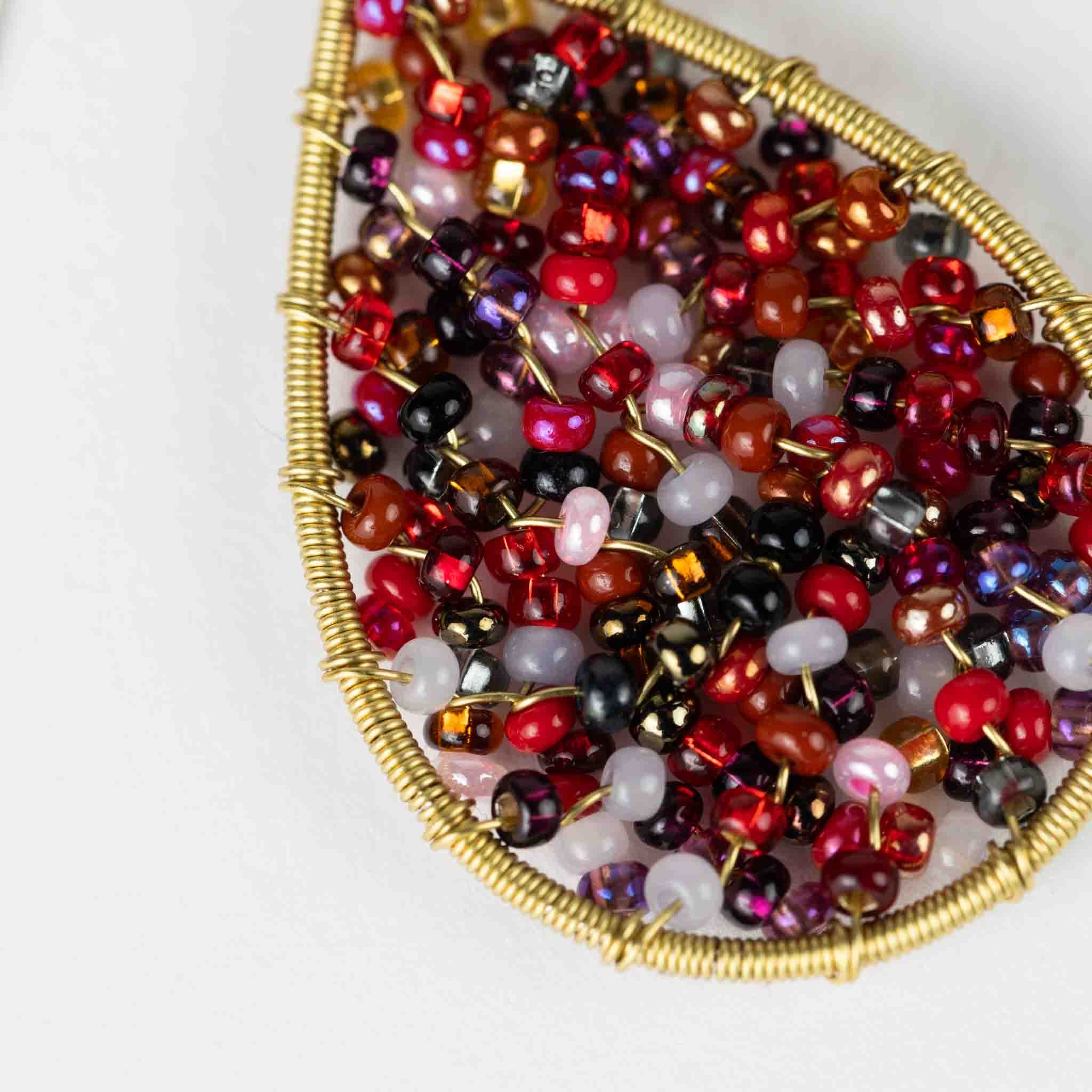 Ember Beaded Teardrop Earrings - Default Title (8821130)