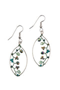 Green Beaded "Climbing Vine" Earrings