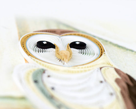 Quilled Greeting Card, "Barn Owl"