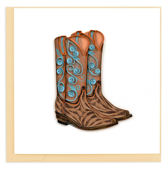 Quilled Greeting Card, "Cowboy Boots"