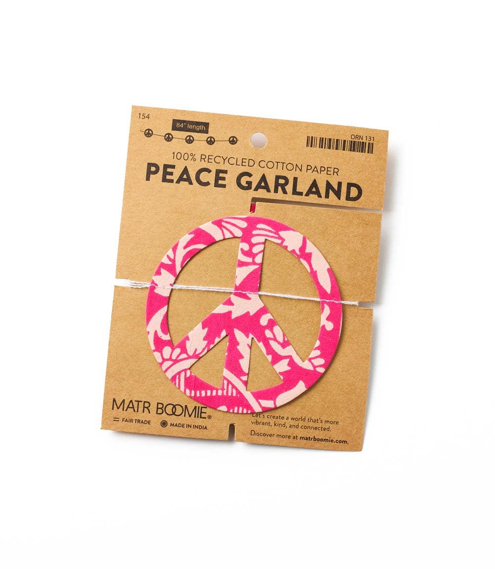 Peace Sign Recycled Paper Garland