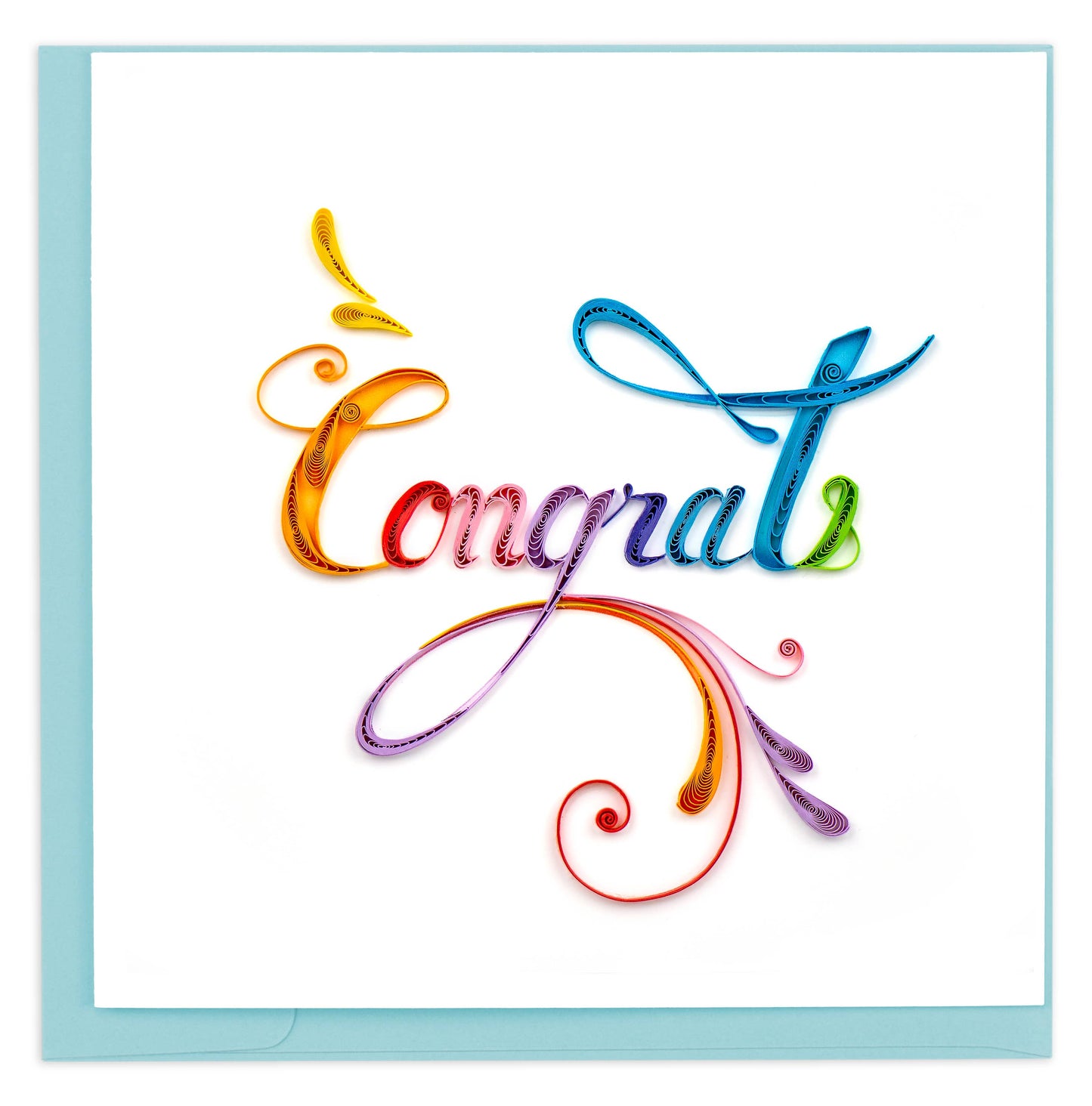 Quilled Greeting Card, "Rainbow Congrats"