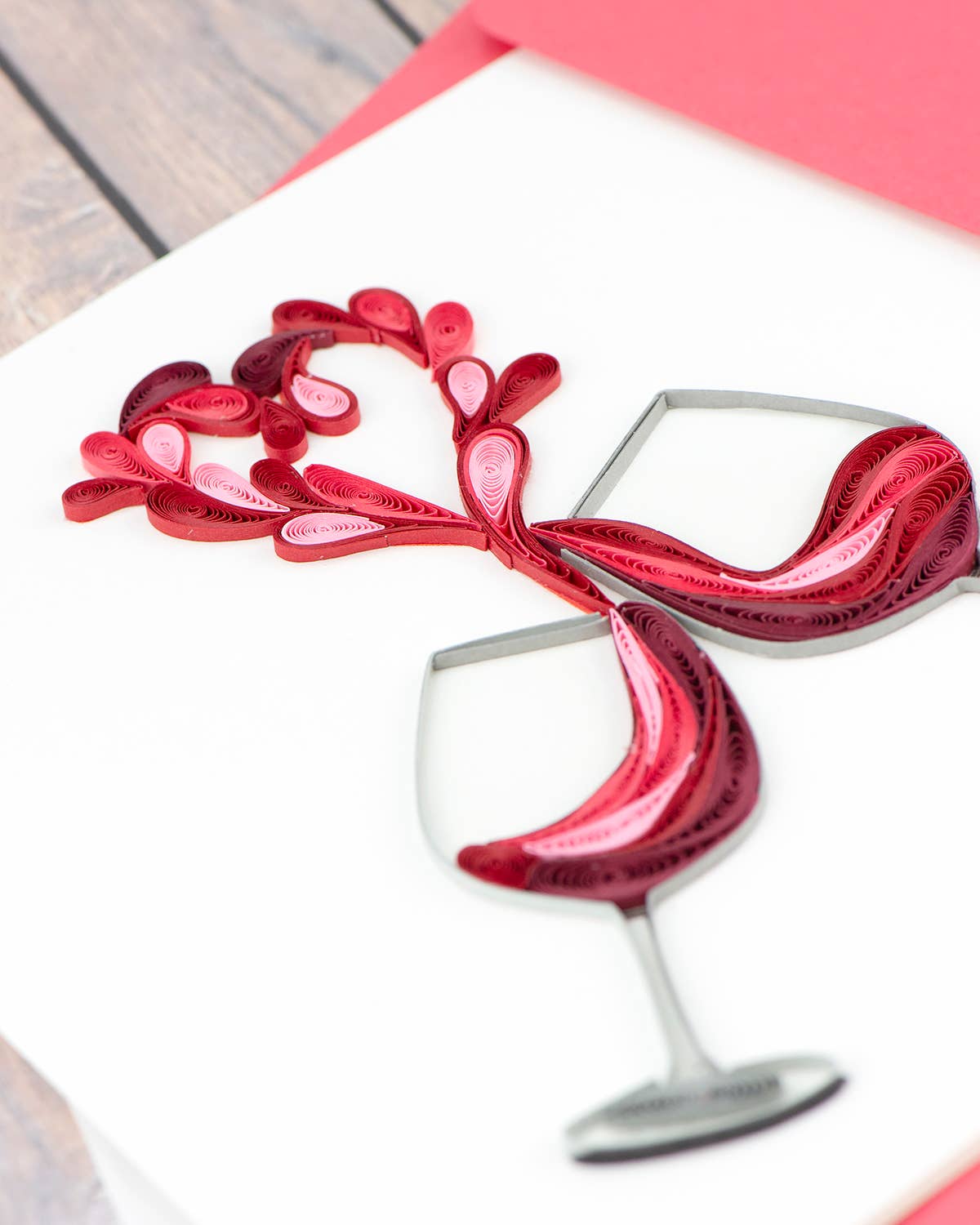 Quilled Greeting Card, "A Toast to Love"