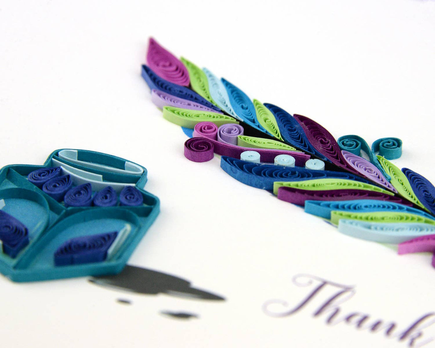 Quilled Greeting Card, "Thank You Quill & Ink"