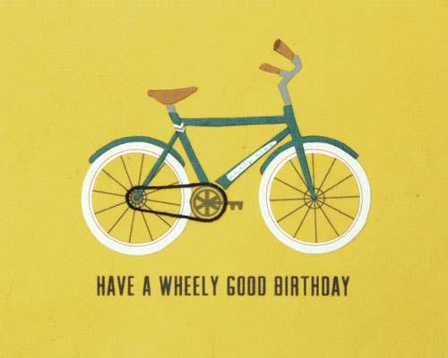 Recycled Paper Cards, "Wheely Good Birthday"