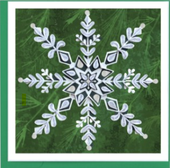 Quilled Greeting Card, "Snowflake on Pine"