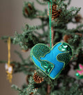 Plush Heart Earth Beaded Ornament