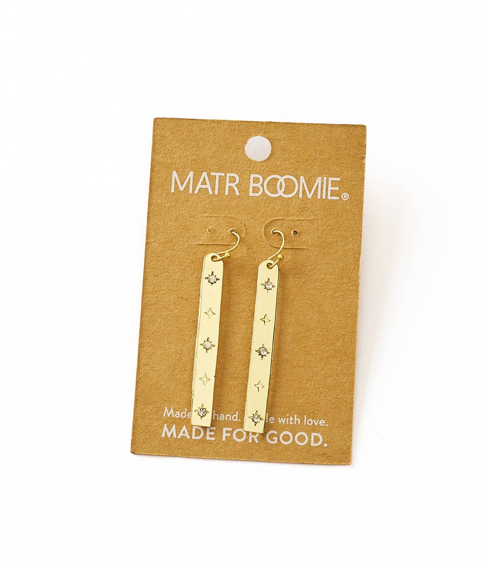 Gold Sitara Starry Long Earrings