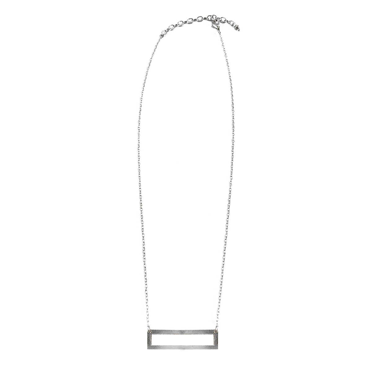 Cutout Rectangle Pendant Necklace