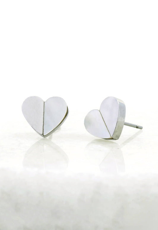"Give Hope" Earrings in Silver and Mother of Pearl
