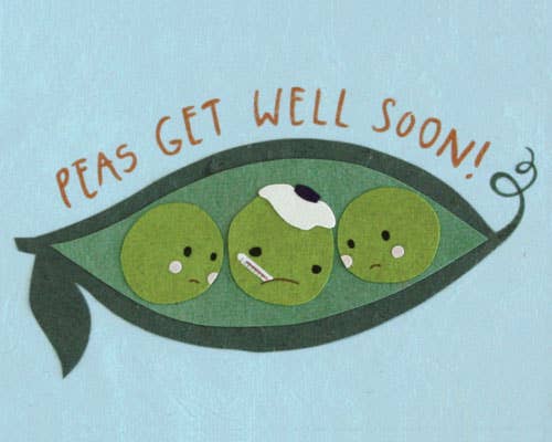 Recycled Paper Cards, "Peas Get Well"