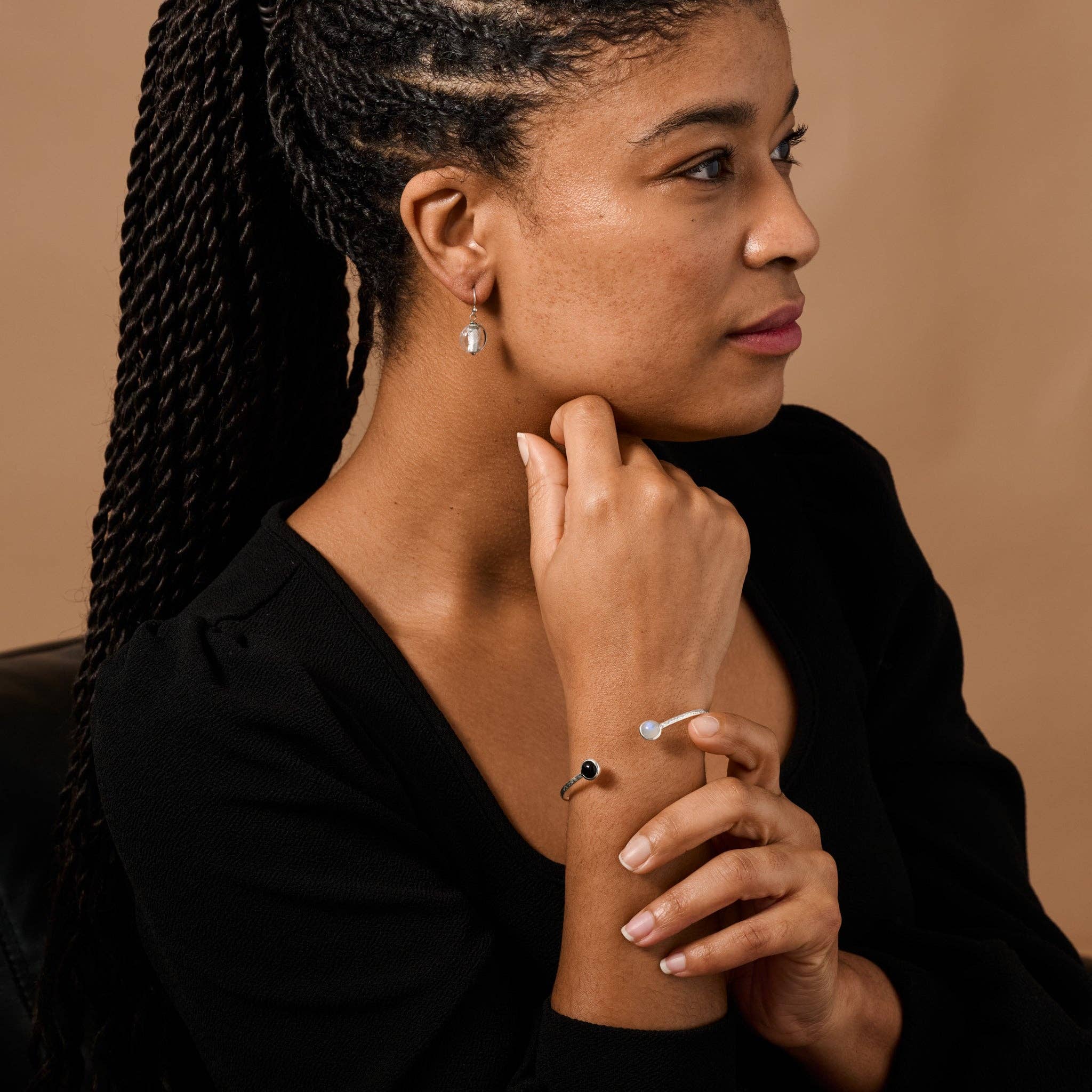 Gola Glass Bead Drop Earrings