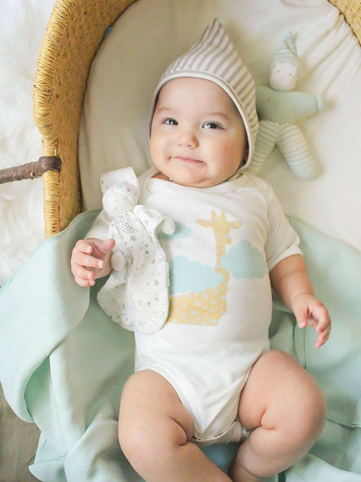 Organic Graphic Bodysuit, "Giraffe Print"