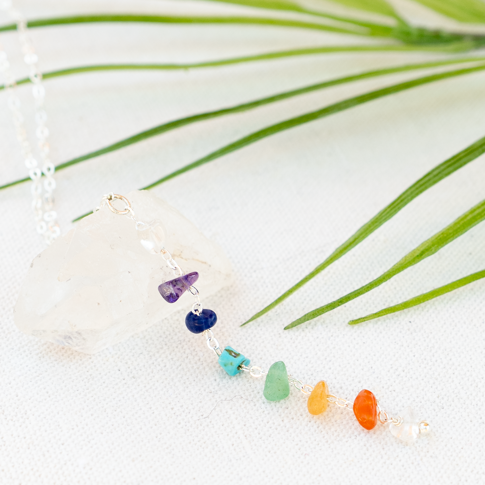 7 Chakras Healing Necklace (Silver)