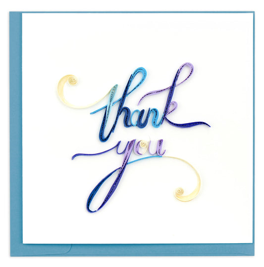 Quilled Greeting Card, "Thank You Script"