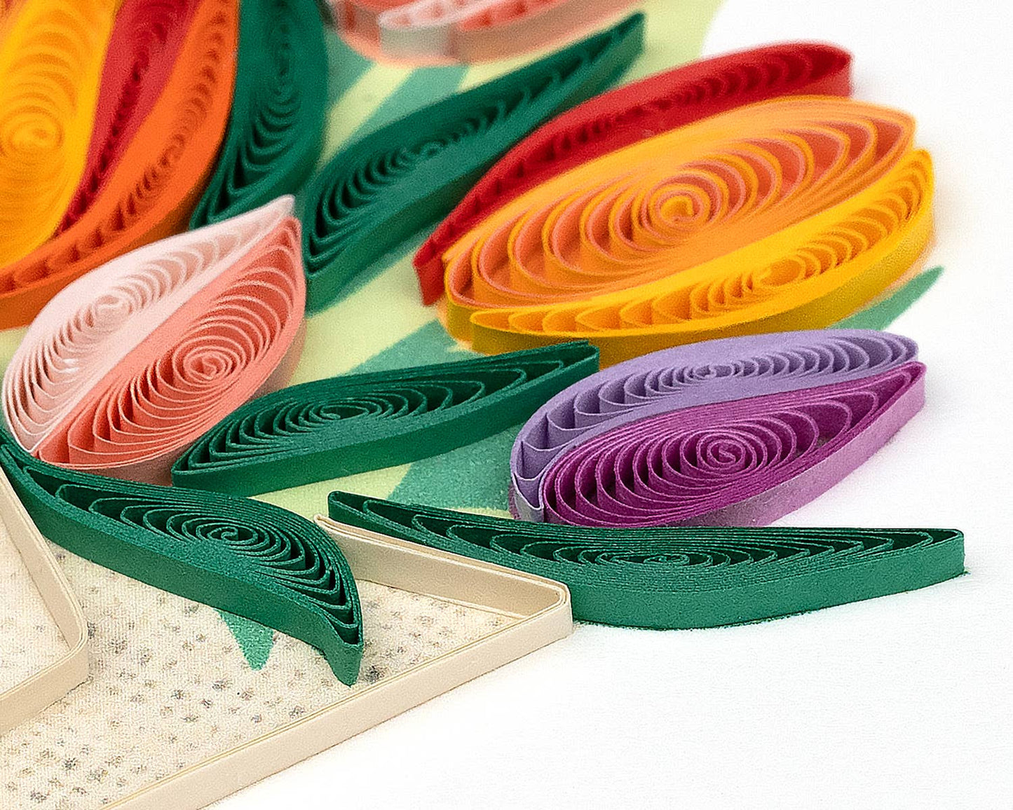 Quilled Greeting card, "Birthday Tulip Bouquet"