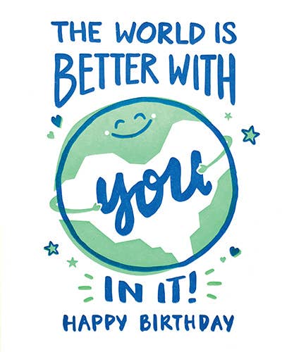 Recycled Paper Cards "Better World Birthday"