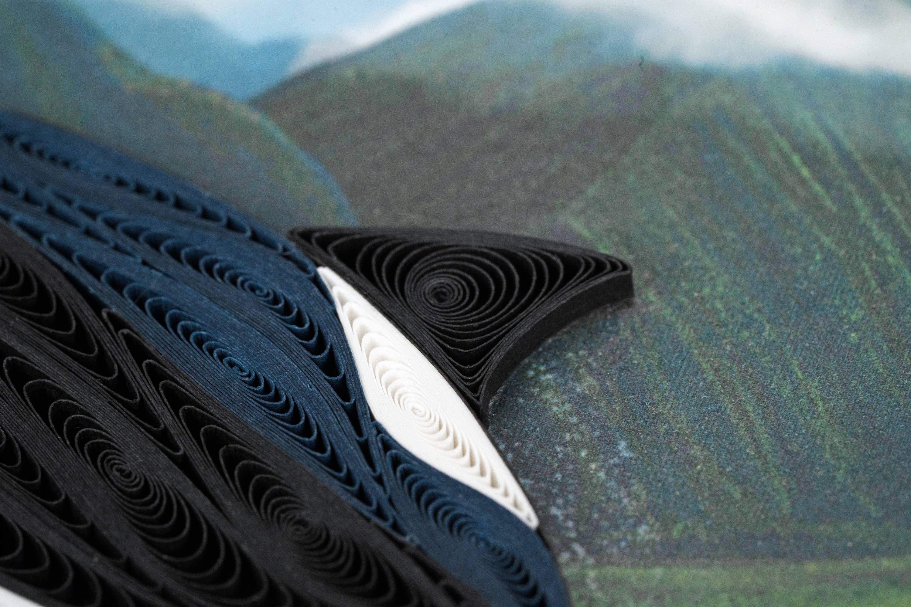 Quilled Greeting Card, "Orca Whales"