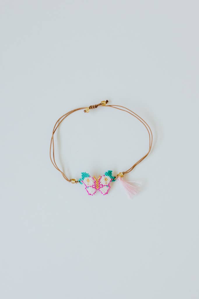 Beaded Butterfly Adjustable Bracelet