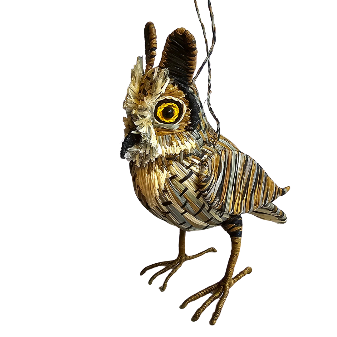 Great Horned Owl Woven Ornament