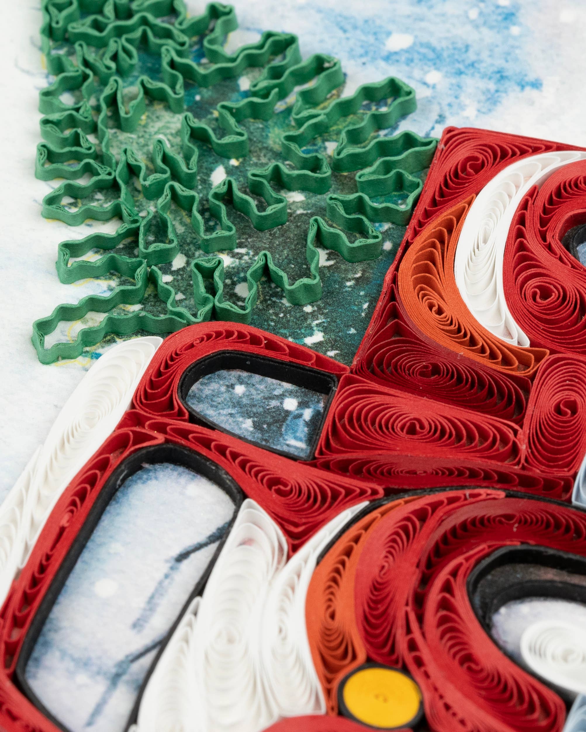 Quilled Greeting Card, "Christmas Truck"