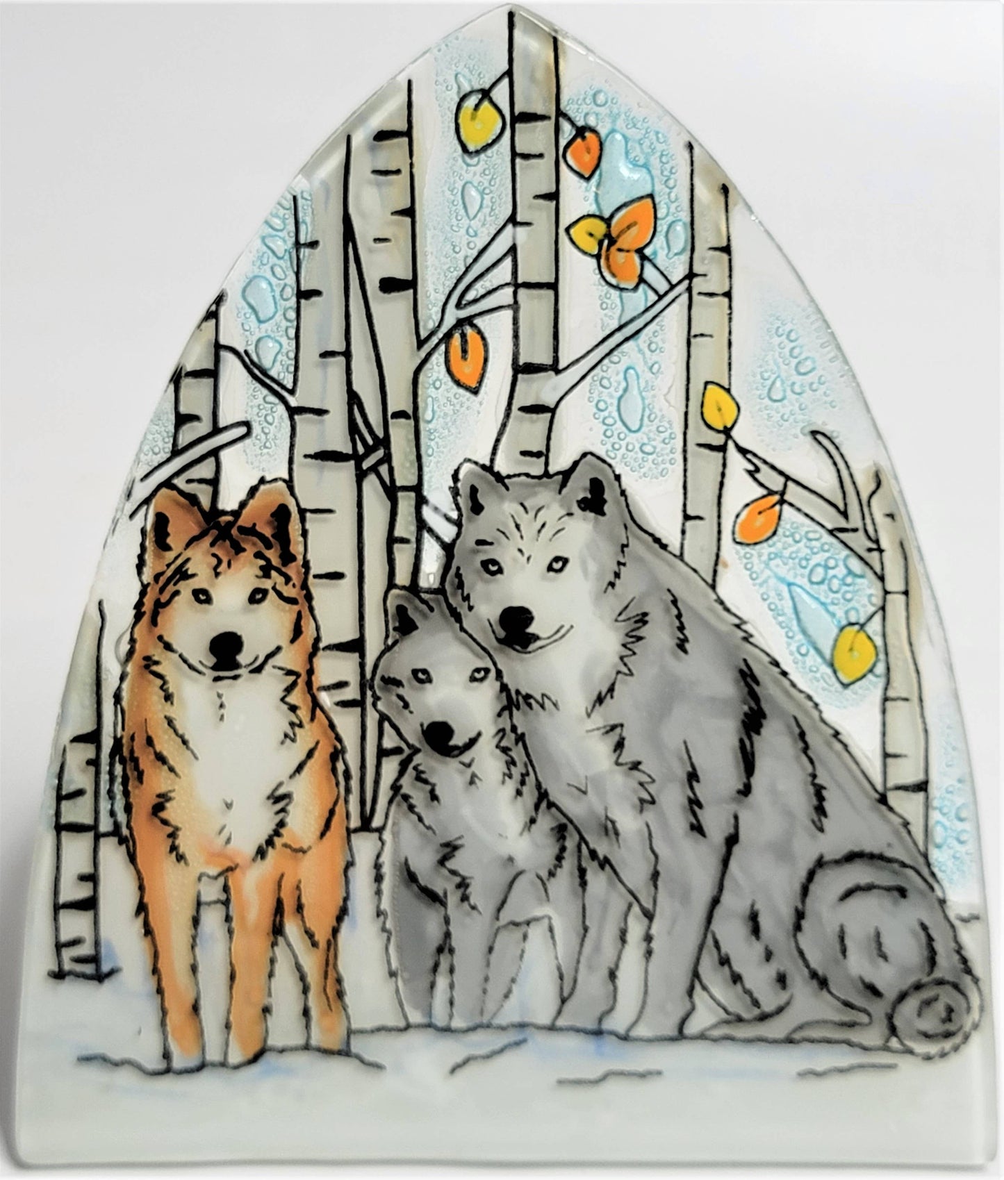 Glass Night Light - Wolf Pack