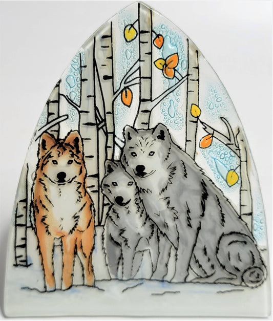 Glass Night Light - Wolf Pack