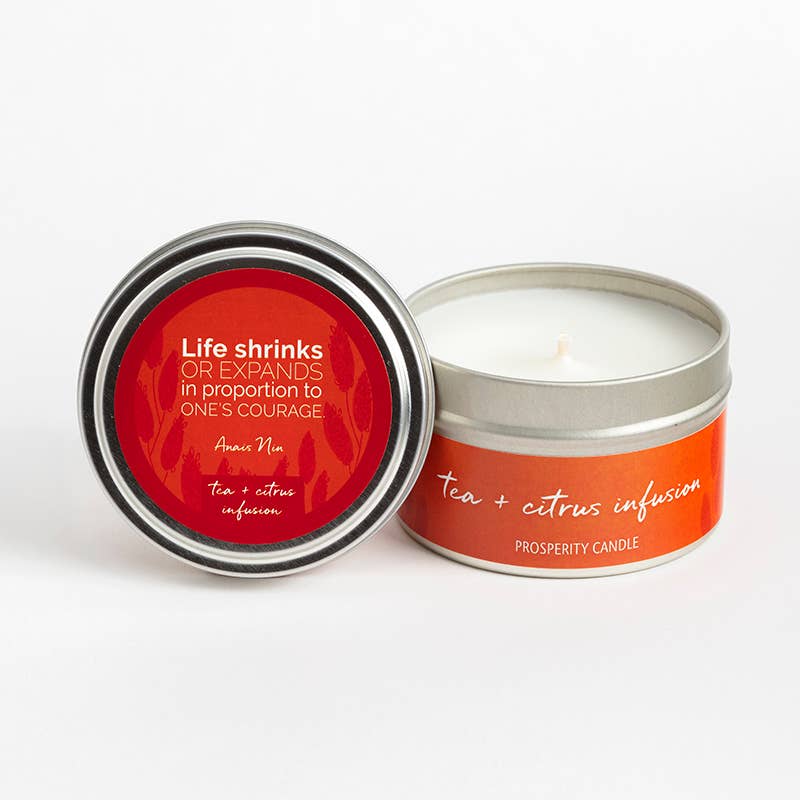 Quote Tin Candle, 4 oz, "Year of Inspiration"