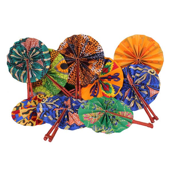 African Cloth Folding Fans