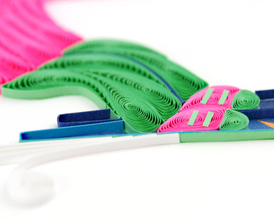 Quilled Greeting Card, "Skier"