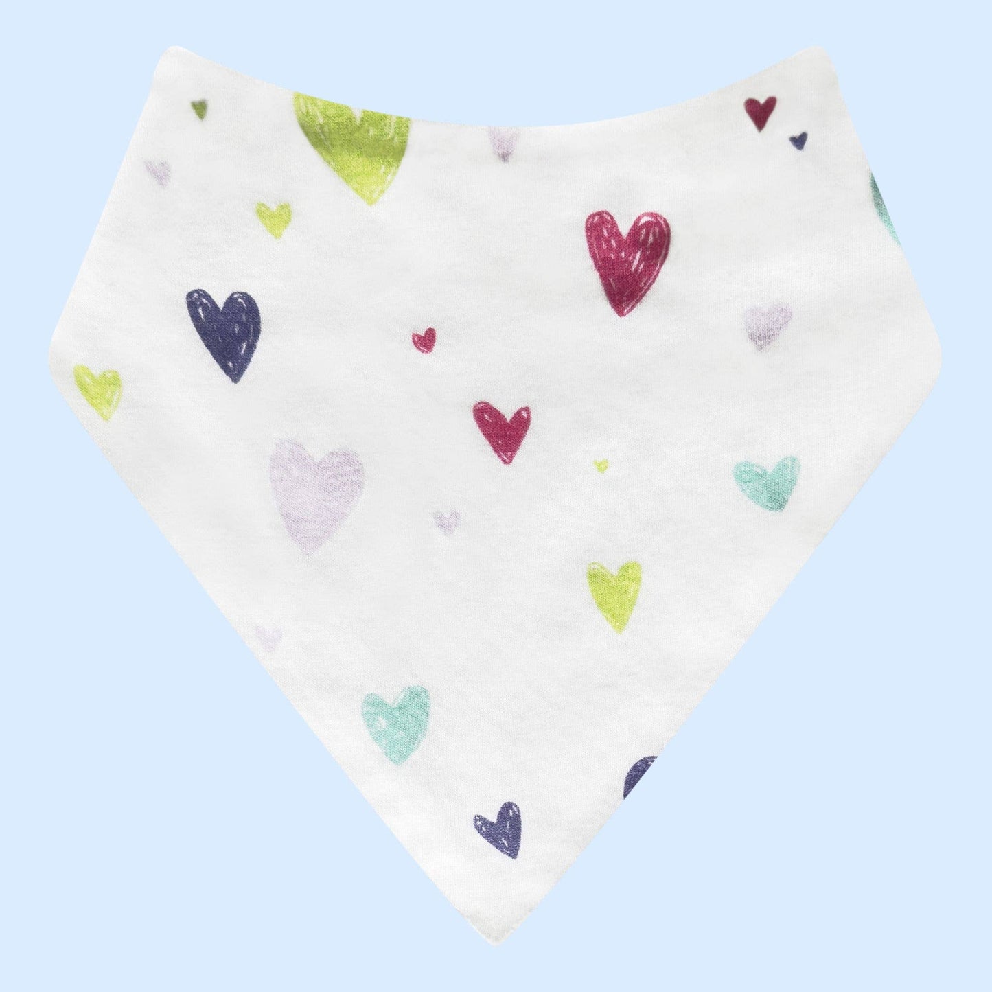 Heart Pattern Organic Cotton Kerchief Bib