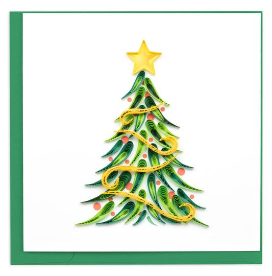 Quilled Greeting Cards, "Gold Garland Christmas Tree"