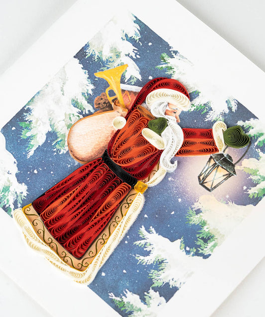 Quilled Greeting Card, "Vintage Santa"