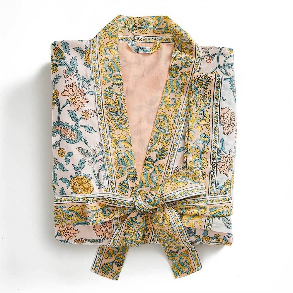 Ahana Block Print Cotton Robe