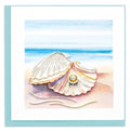 Quilled Greeting Card, "Seashell & Pearl"