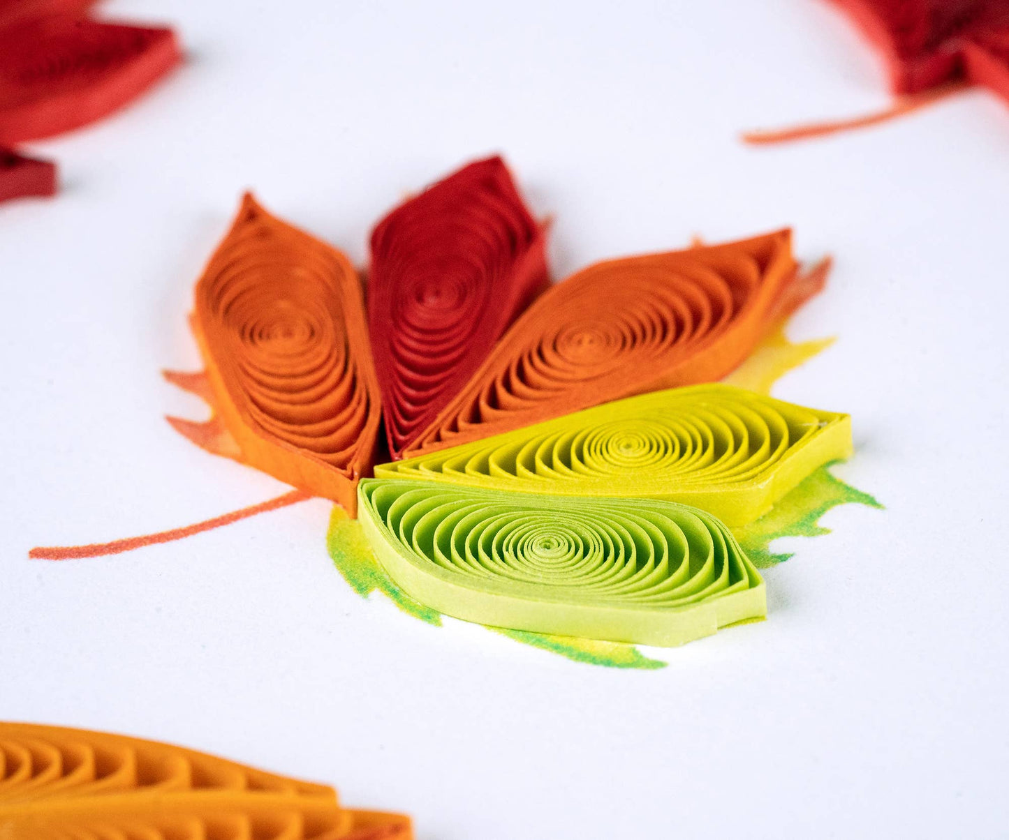 Quilled Greeting Card, "Fall Foliage Leaves"