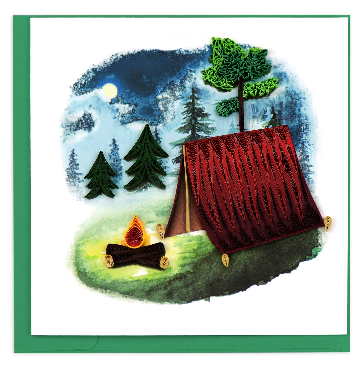 Quilled Greeting Card, "Camping"