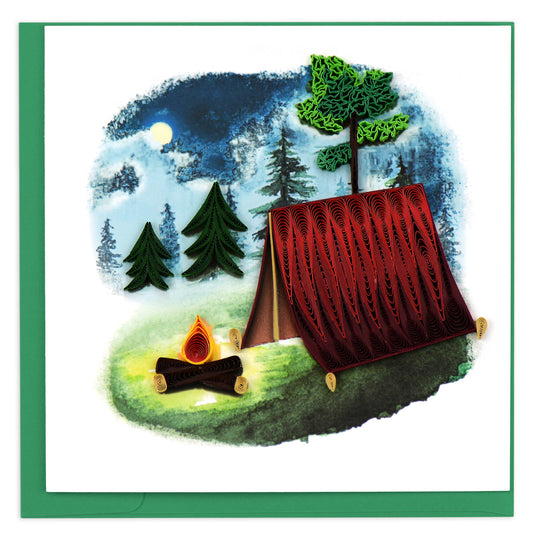 Quilled Greeting Card, "Camping"