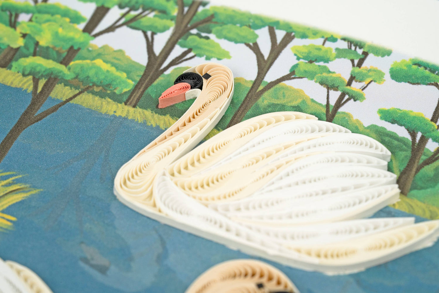 Quilled Greeting Card, "Two Swans"