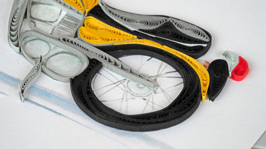 Quilled Greeting Card, "Classic Motorcycle"