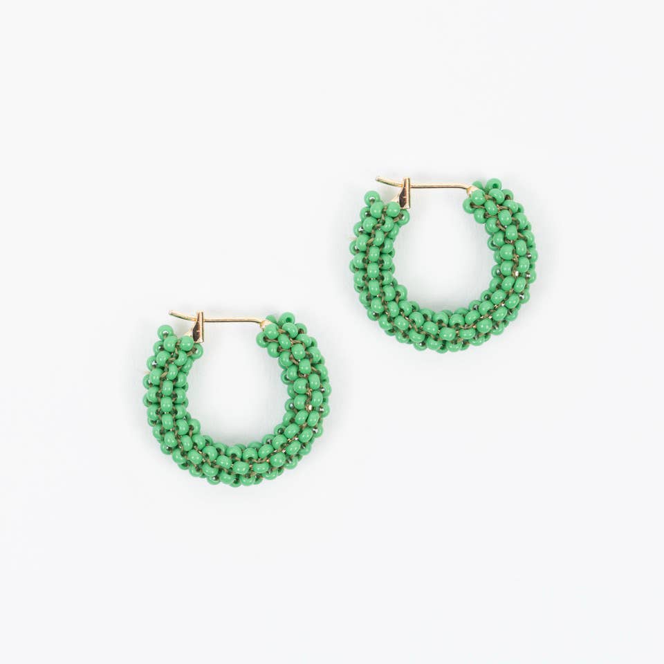 Pop of Color Beaded Hoop Earring