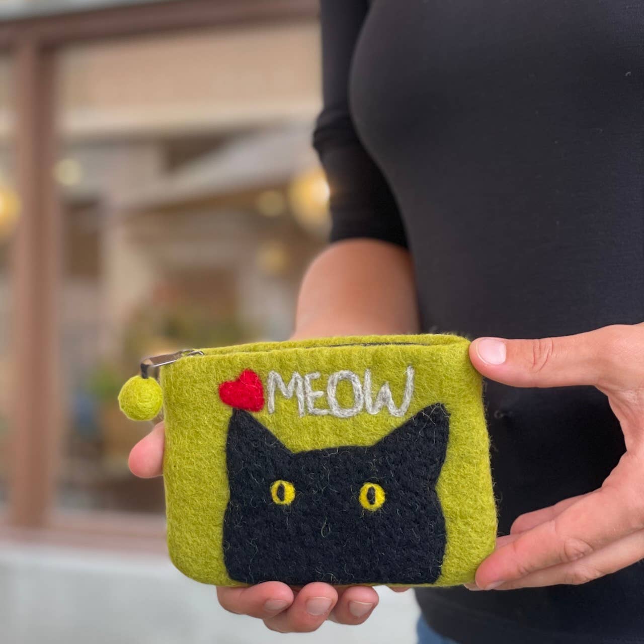 "Cat's Meow" Felt Coin Purse
