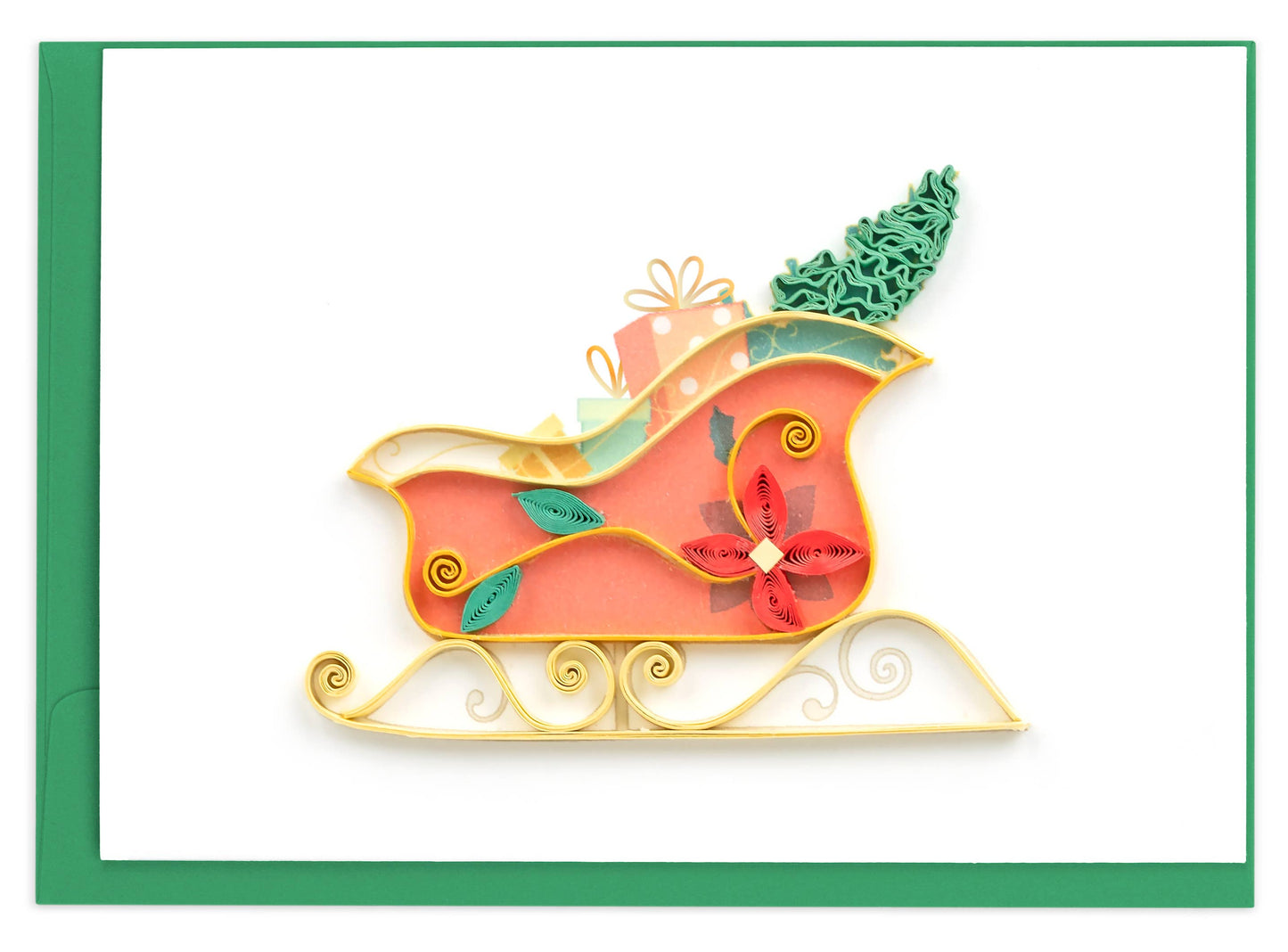 Quilled Gift Enclosure, "Christmas Sleigh"